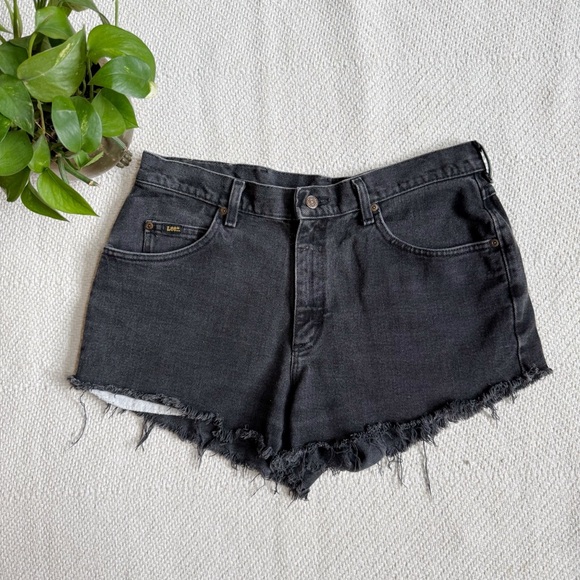Levi's Pants - Vintage LEE Upcycled Black Denim Cut Off Festival Jean Shorts